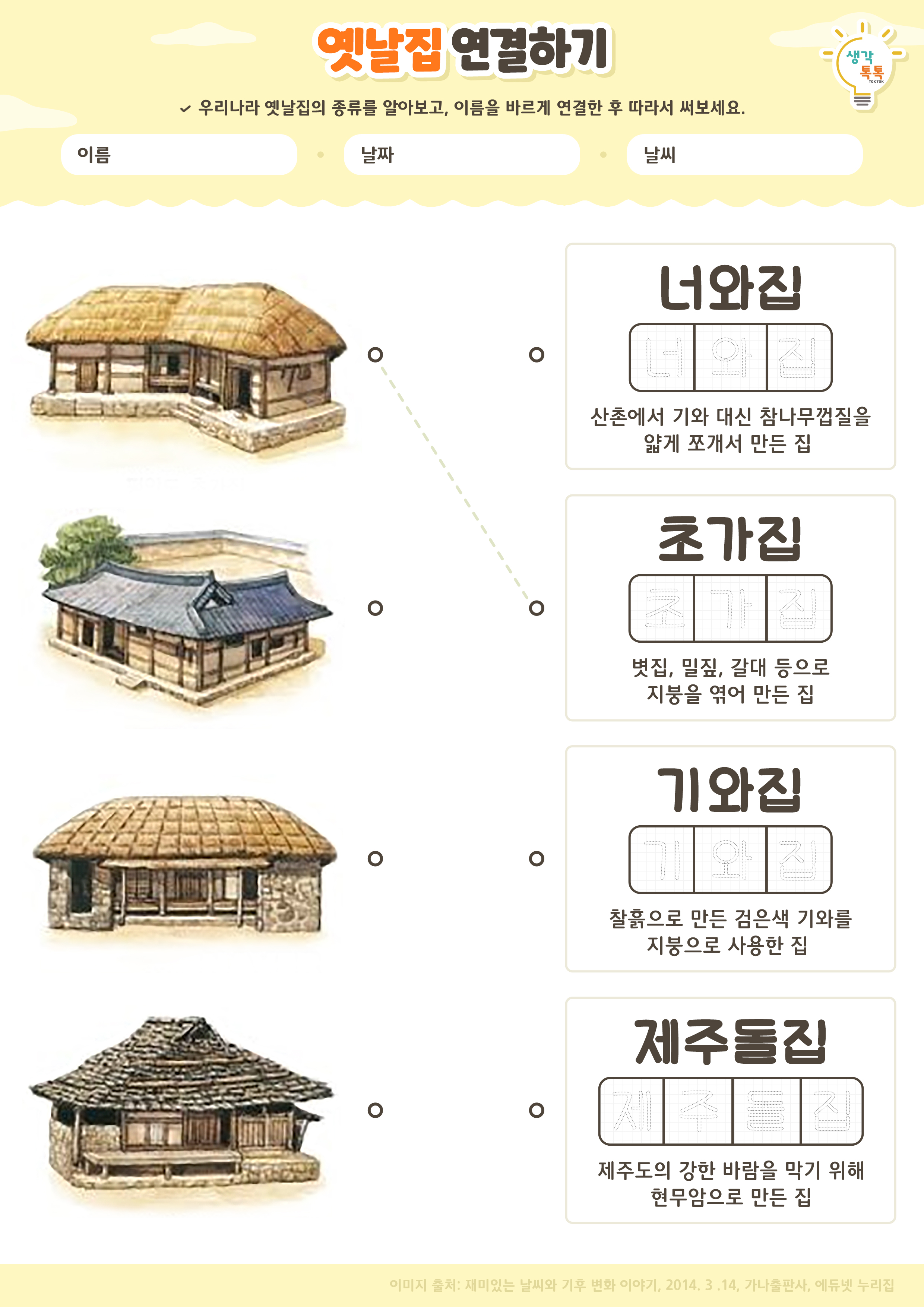 나의 가족 소개하기 활동지