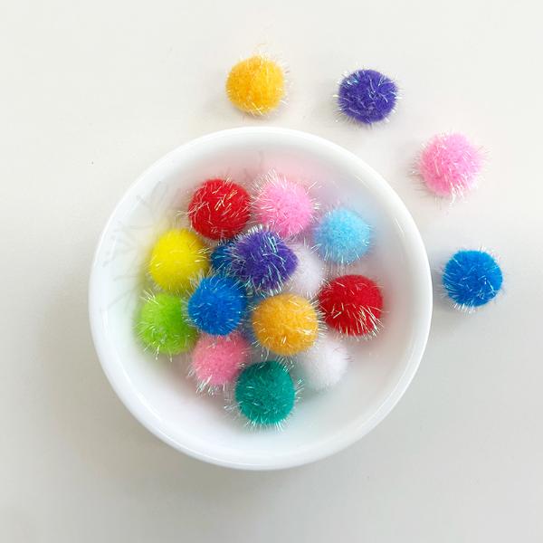 [118604]칼라솜/반짝이/2.5cm/약50개/혼합/뉴