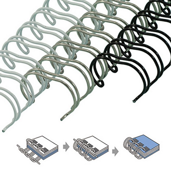 [151476]와이어바인딩링/8mm/3:1/검정/20개입