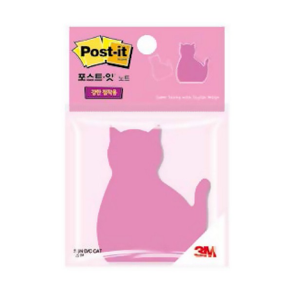 [154200]포스트잇/강한점착용/모양노트/고양이