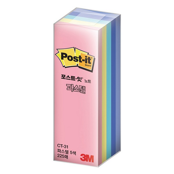 [154249]포스트잇/큐브노트/파스텔5색/CT13