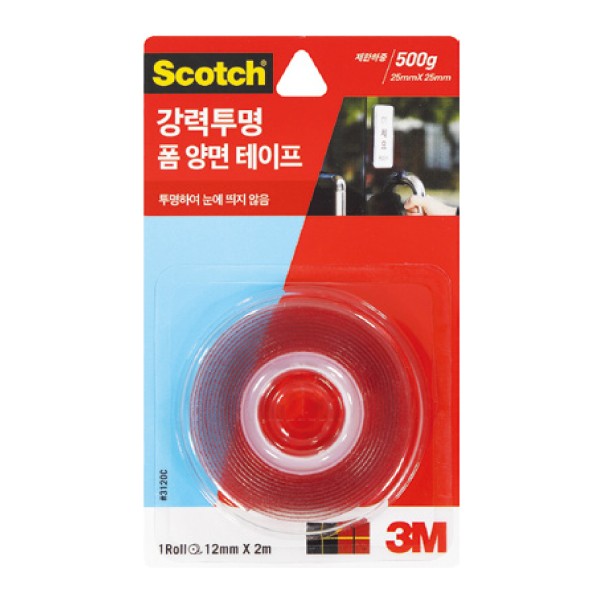 [154737]스카치강력투명폼양면테이프/3120C/12mm*2.0m