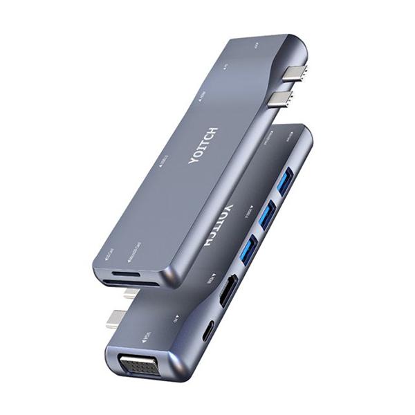 바이링크 라이트 썬더볼트3 USB C타입 8 in 2 멀티 허브 (YHUB-120/메탈/요이치)