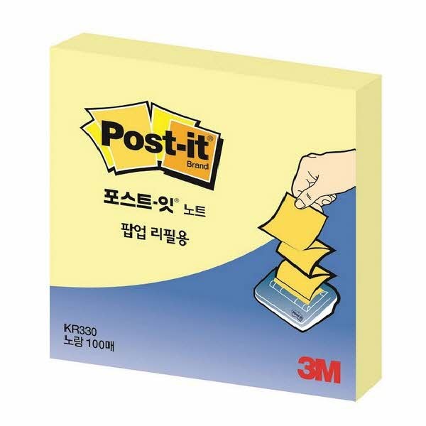 3M 포스트잇 팝업리필 KR-330 노랑