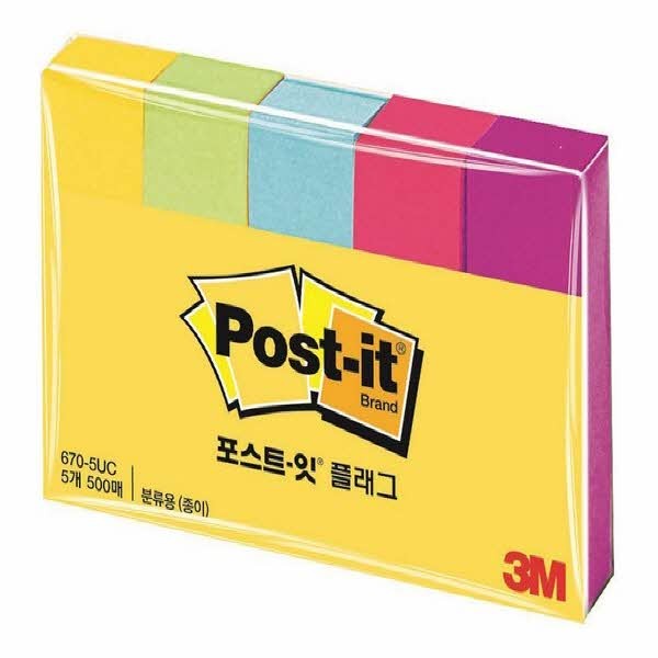 3M 포스트잇 플래그 분류용(종이) 670-5UC(50x15mm)