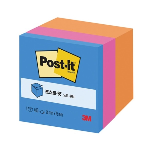 3M 포스트잇 노트 654 큐브 블루 3색 NP,IR,AP