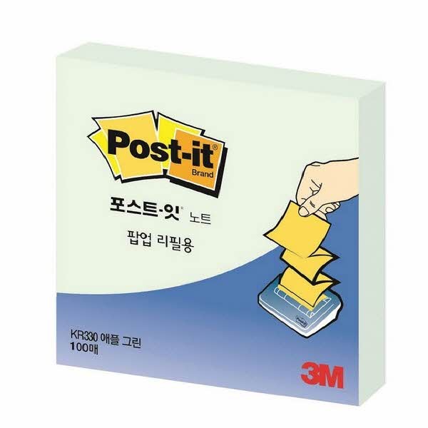 3M 포스트잇 팝업리필 KR-330 애플민트(76x76mm)