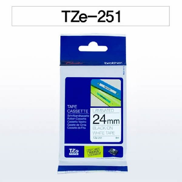 브라더 테이프카트리지(TZe-251/24mm/흰색/흑색문자)