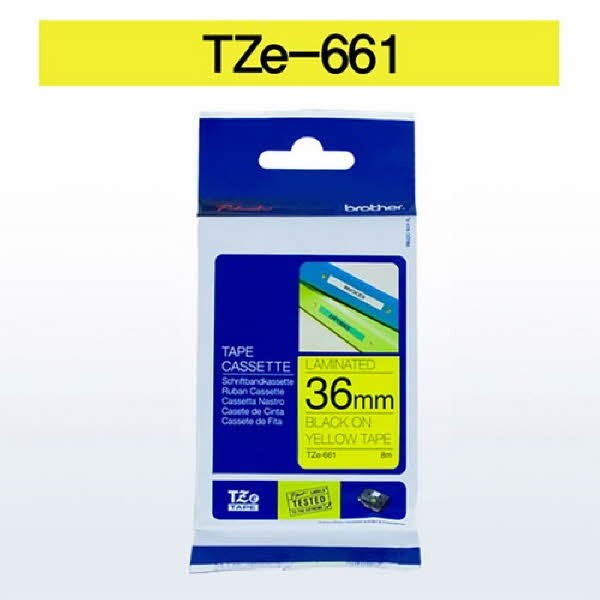 브라더 테이프카트리지(TZe-661/36mm/노랑/흑색문자)