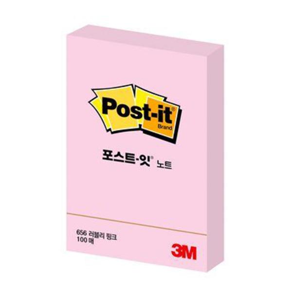 3M 포스트잇 노트 656 P(러블리핑크)(51x76mm 분홍)