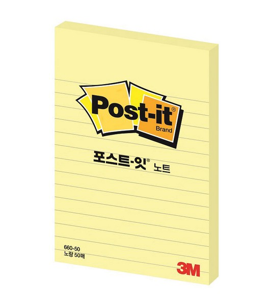 3M 포스트-잇® 노트 660-50 Yellow(노랑)(노랑, 102x152mm)