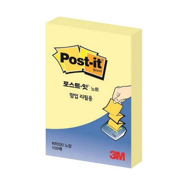 3M 포스트잇 팝업리필 KR-320 노랑(노랑, 51x76mm)