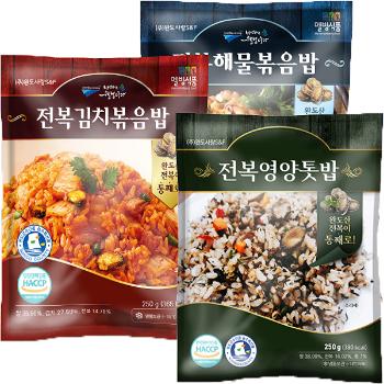 완도사랑 전복 볶음밥 3종세트(해물/김치/톳 각 3봉지)