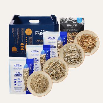 해가인 깨끗한 저염멸치4종세트(세멸치/중멸치/대멸치/훈연멸치 각120g)