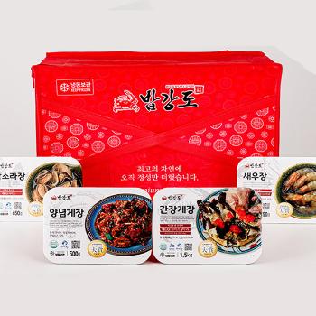 밥강도 절임식품 선물세트8호A(간장게장/양념게장/새우장/참소라장)부직포포장