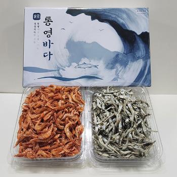 통영바다 은빛멸치2종 선물세트4호(중멸치/홍새우)