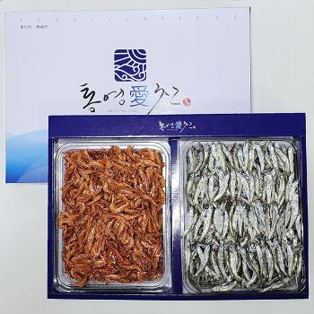 통영애찬 프리미엄 은빛멸치 선물세트5호(중멸치/홍새우)