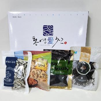 통영멸치4종 선물세트4호(대멸치/건새우/미역/다시마)