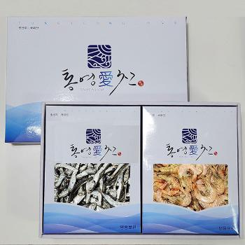 통영참멸치 2종 선물세트6호(대멸치600g/건새우400g)