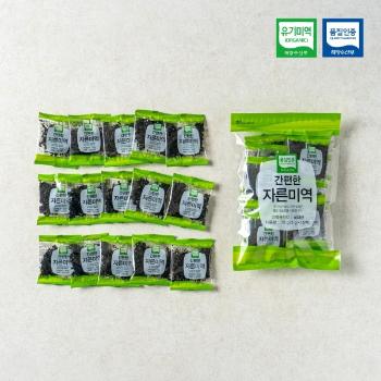 청해거상 유기인증 완도 간편한 자른미역5gx15팩(파우치)