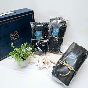 바다총각 기장 미역/다시마 3종 선물세트(전통미역130g/다시마110g/부드러운미역70g)