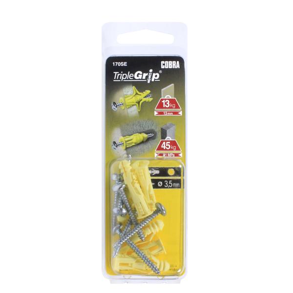 코브라앙카 석고앙카 트리플그립 170SE M3.5 노란색 6개입