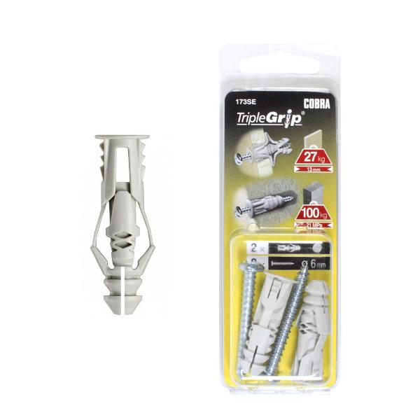 코브라앙카 석고앙카 트리플그립 173SE M6 회색 2개입