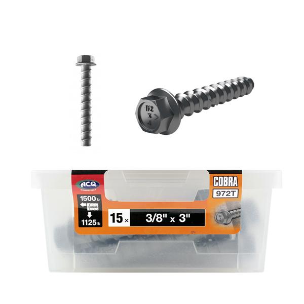 코브라앙카 콘크리트앙카 코브라토크 972T(3/8x3인치)15개입