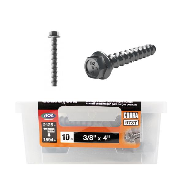 코브라앙카 콘크리트앙카 코브라토크 973T(3/8X4인치) 10개입