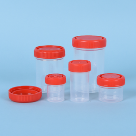 [엘케이랩코리아] 플라스틱 용기 (50ml, Ø44/50×H42mm, 눈금 10~40ml, 100개/PACK, 4020-1906-13)