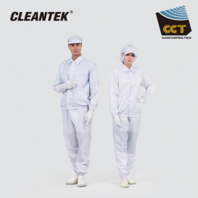 [크린텍] 방진복 투피스(Y카라, 긴팔)_SET C223-1124B (Blue_XL)