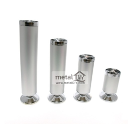 [철물박사] 나팔발 무광 가구 다리 실버 600mm 50mm