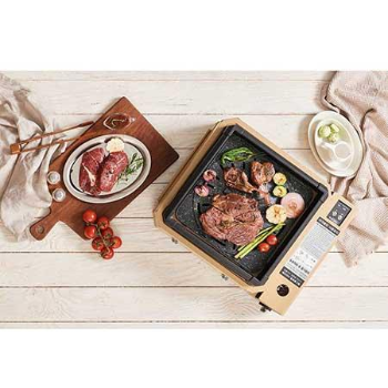 주식회사 리움 에코원 연기 냄새안나는 캠핑 가스버너 고기불판 실내 야외 숯불화로 숯불 바베큐 그릴/카키