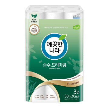 깨끗한나라(주) (구.대한펄프) 깨끗한나라 순수 프리미엄 화장지 30m30롤 1팩